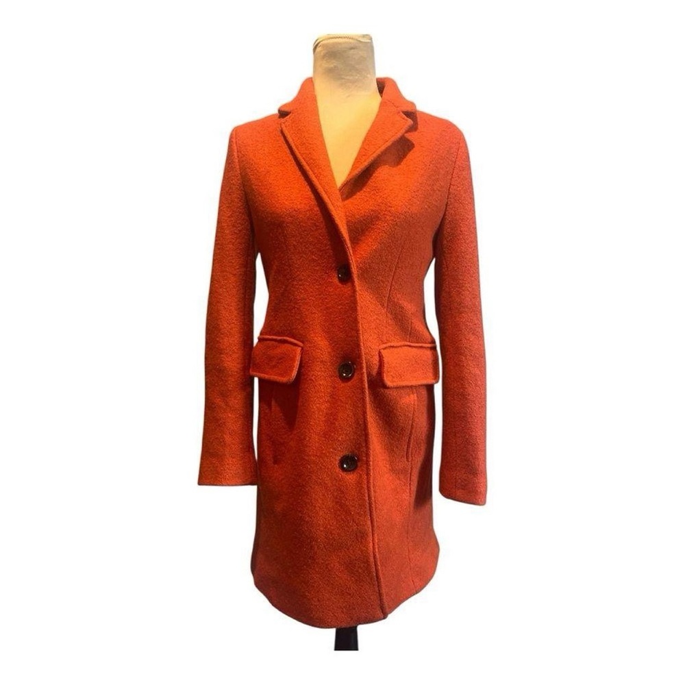 Burnt Orange Wool Blend Tailored Coat Lands’ End Size 4